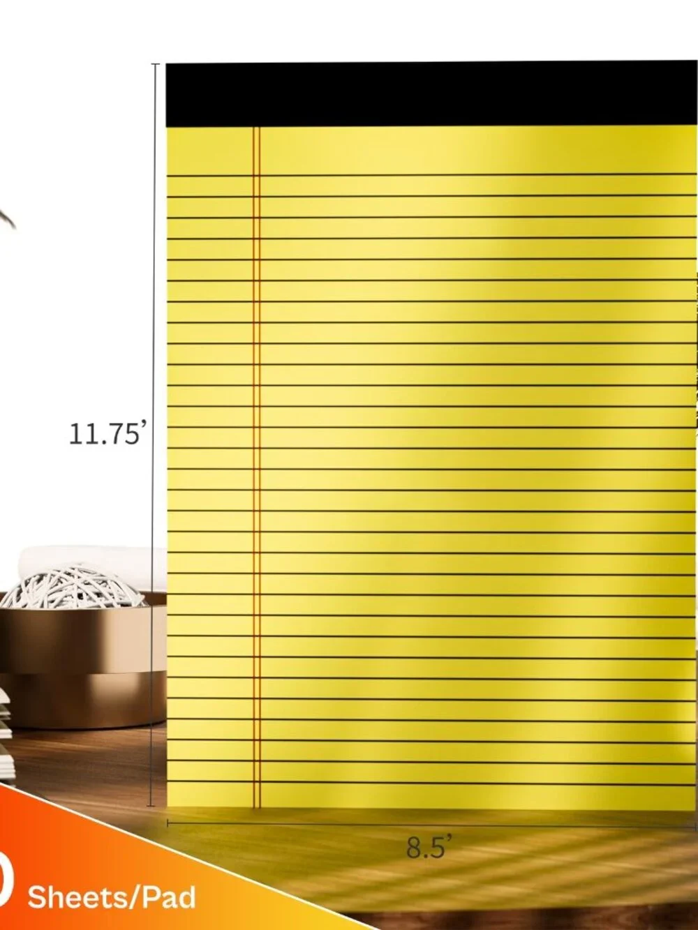 Yellow Legal Pads 8.5 x 11 Note Pads Wide Ruled 2 Pack, Notepad 8.5 x 11 Inch Ca